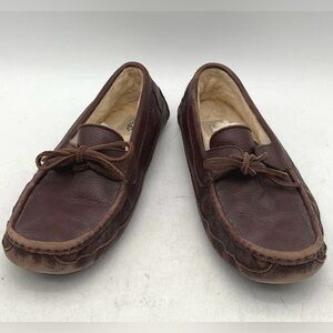 🐻 UGG Ascot Leather Slippers Men’s Size 10 – Chestnut Brown
